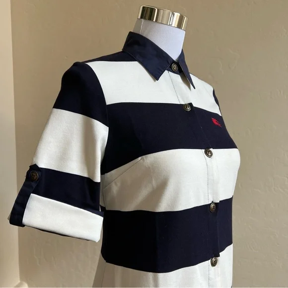 Burberry Sports Tennis Knit Striped Box Pleated Skirt Short Dress US6 - Picture 8 of 17